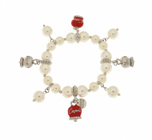 BRACCIALI CON PERLE E 4 CAMPANELLE BIG AMO CAPRI