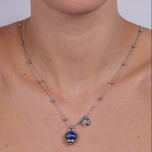 COLLANA  CON CAMPANELLA SMALTATA BLU AMO CAPRI