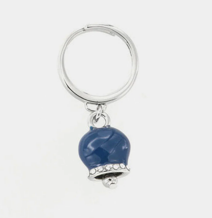 COLLANA E BRACCIALE  CON CAMPANELLA  BLU E CRISTALLI AMO CAPRI