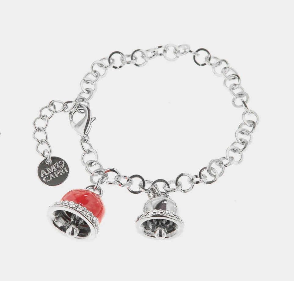 BRACCIALI CAMPANELLE CON SMALTO COLORATO E CRISTALLI AMO CAPRI