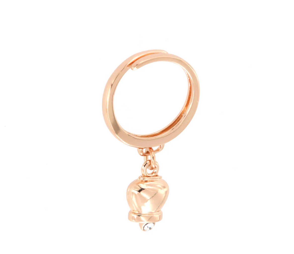 ANELLO CON CAMPANELLA ROSE' CON PUNTO LUCE