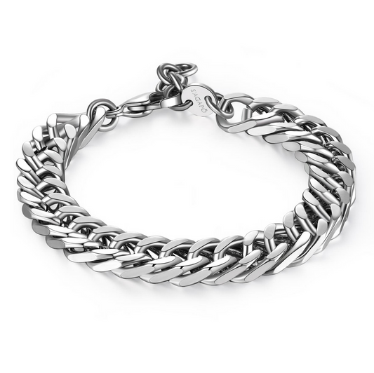 BRACCIALE RIPPLE CATENA PIATTA SAGAPÕ UOMO