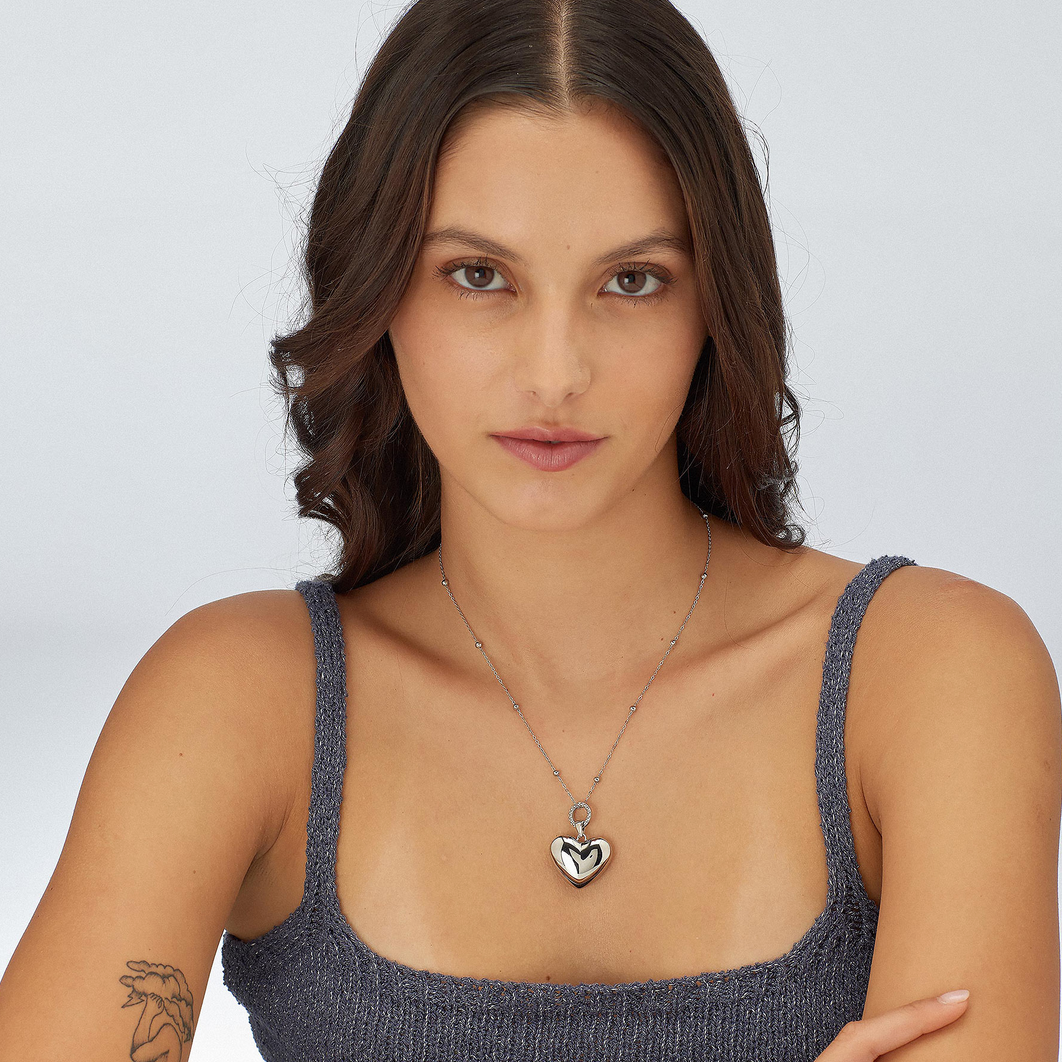 COLLANA STELLAR CON CUORE ARGENTO E ORO S'AGAPÕ