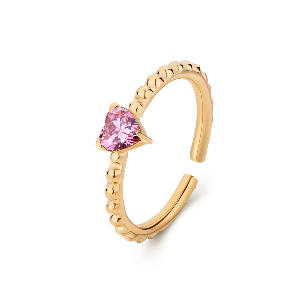 ANELLO DAZZLY S'AGAPÕ  DORATO CON CUORI COLORATI