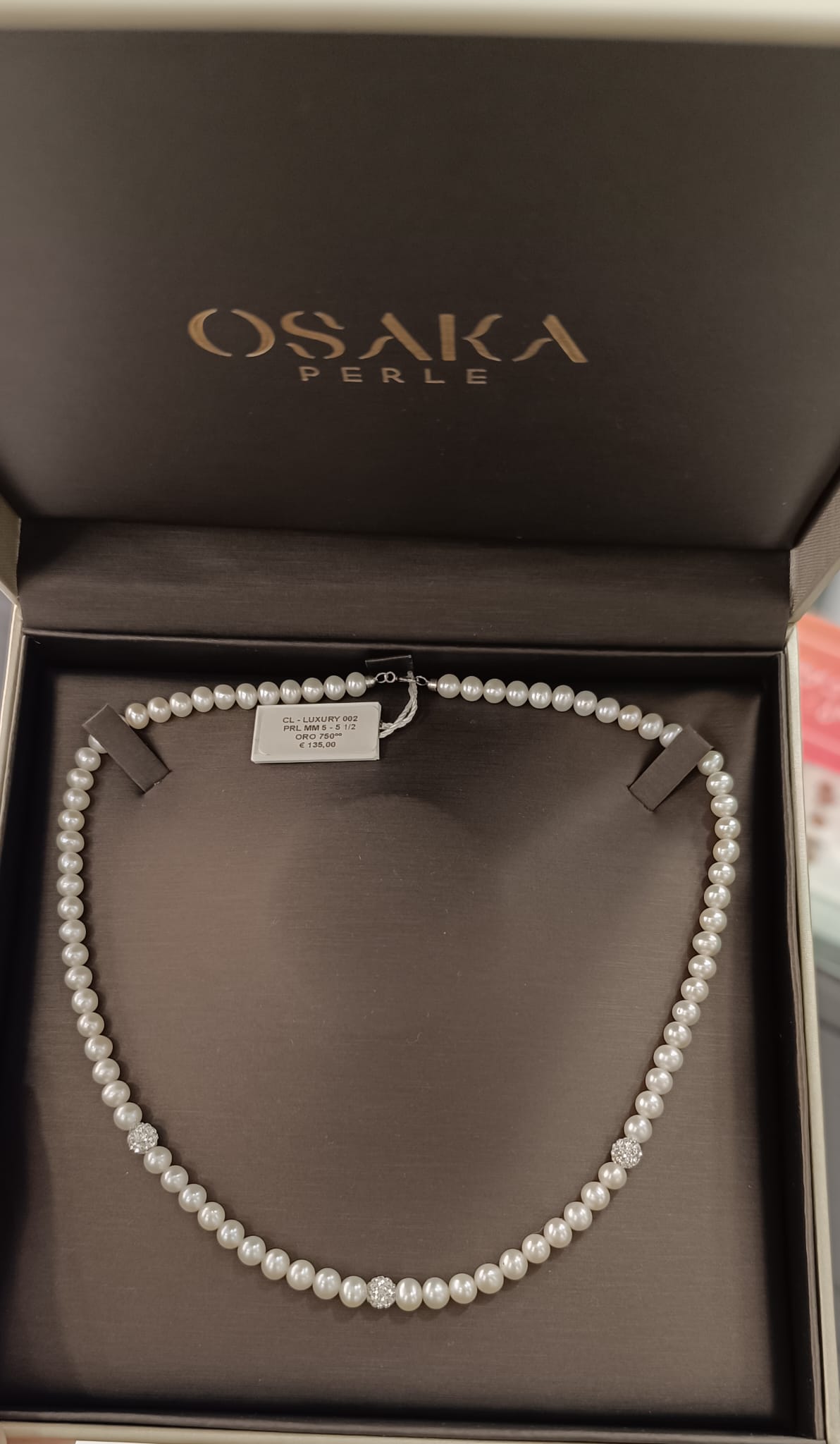 COLLANA DI PERLE COLTIVATE ORO BIANCO 750% OSAKA PERLE