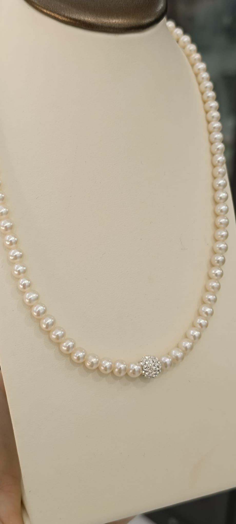 COLLANA DI PERLE COLTIVATE ORO BIANCO 750% OSAKA PERLE