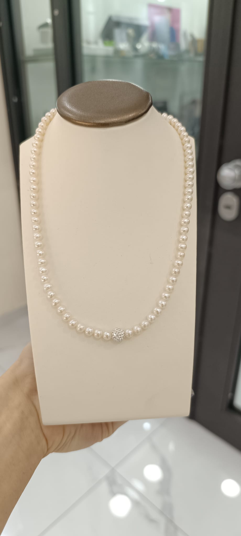 COLLANA DI PERLE COLTIVATE ORO BIANCO 750% OSAKA PERLE