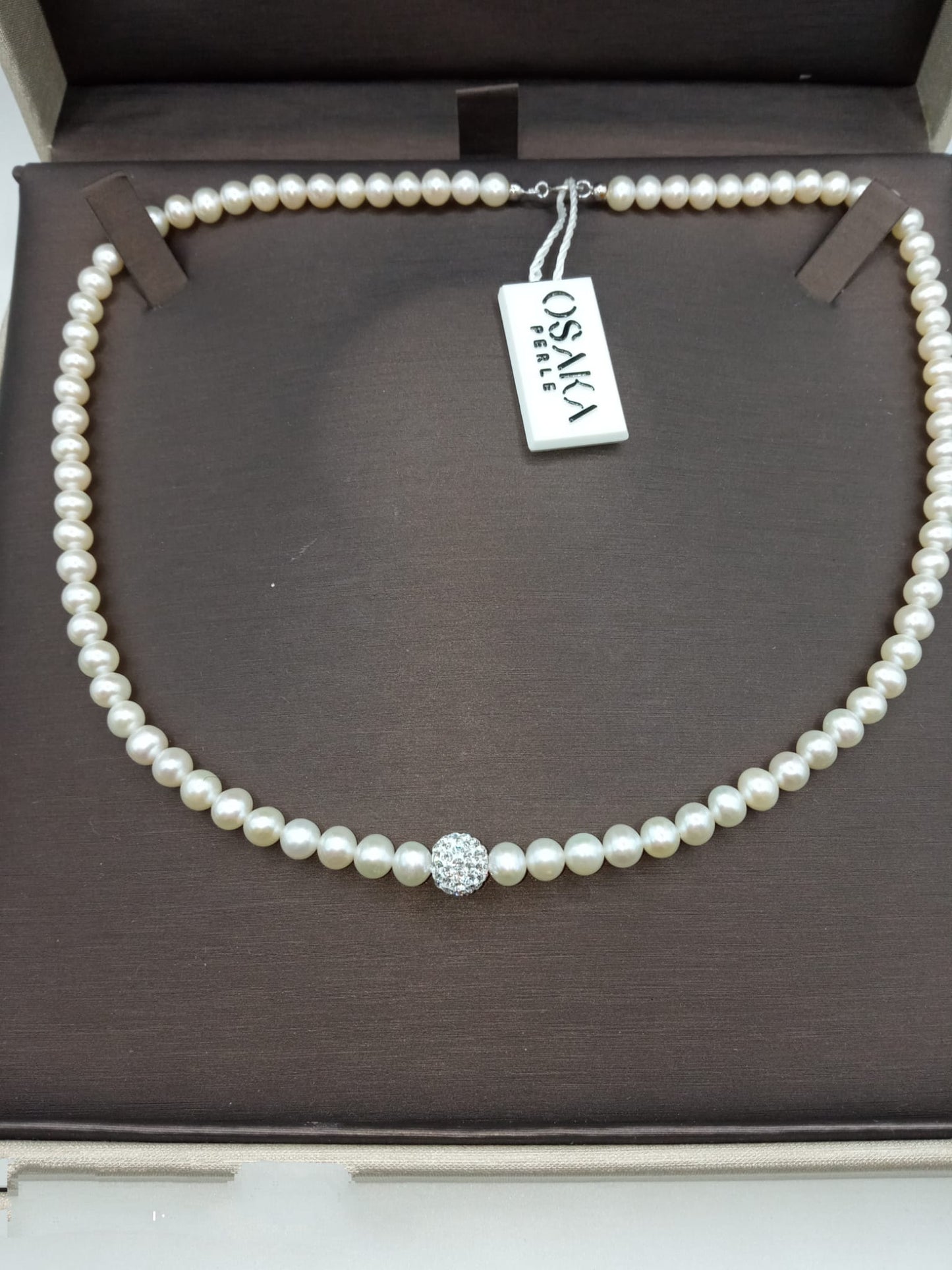 COLLANA DI PERLE COLTIVATE ORO BIANCO 750% OSAKA PERLE