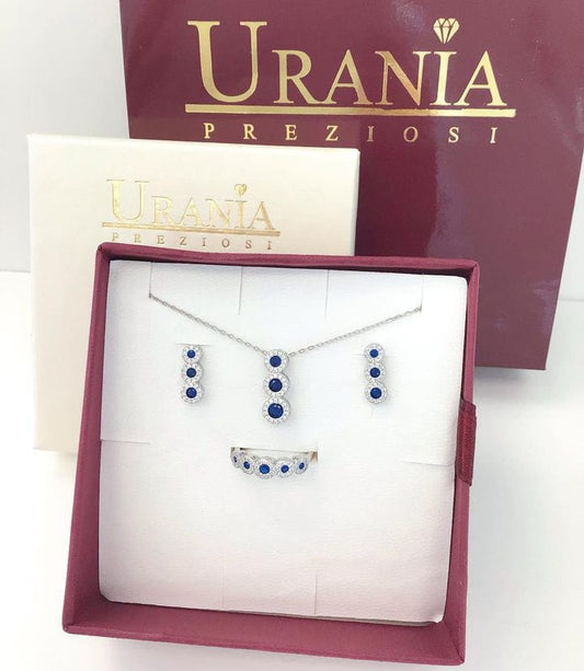 COMPLETO PARURE DEGRADE`IN ARGENTO 925% URANIA PREZIOSI