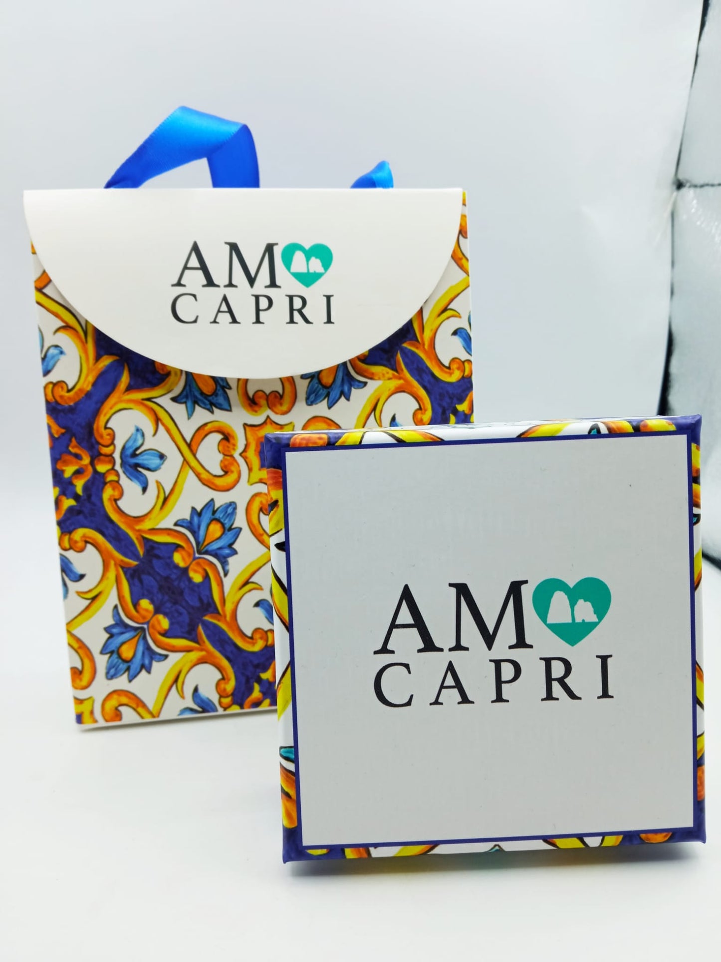 CIONDOLI CAMPANELLA SMALTATA AZZURRO E BLU AMO CAPRI